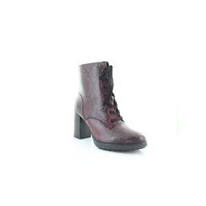 NATURALIZER Womens Burgundy Zip Callie Toe Stacked Heel Leather Heeled Boots 9.5